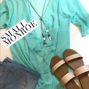 Lularoe Monroe kimono with fringe